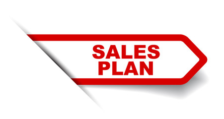 red vector banner sales plan