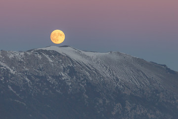 Alba dela luna a Rocca Calascio - Gran Sasso