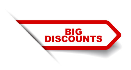 red vector banner big discounts