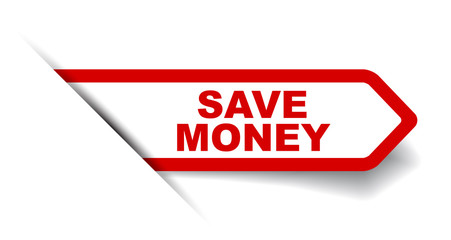 red vector banner save money
