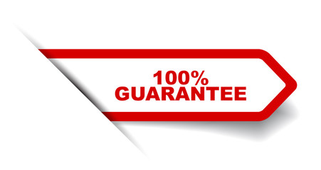 red vector banner 100% guarantee