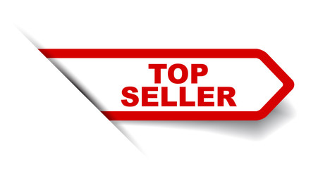 red vector banner top seller