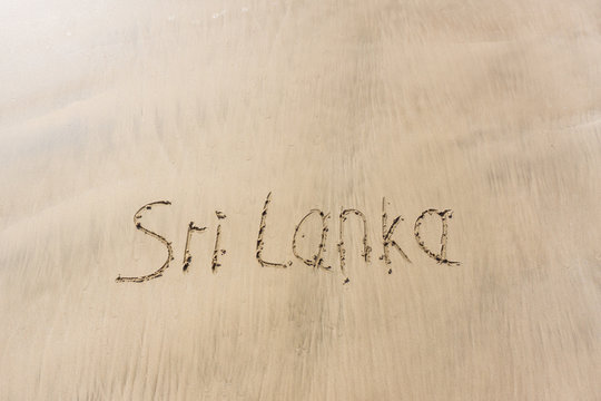 The inscription on the sand Sri Lanka
