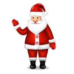Realistic Santa Claus, isolated on white background.