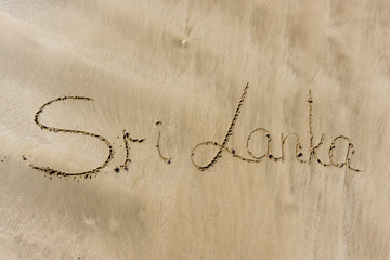 The inscription on the sand Sri Lanka