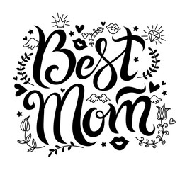 vector Lettering best mom