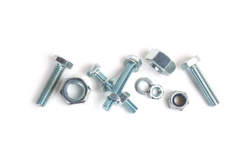 bolt and nut isolated on white background