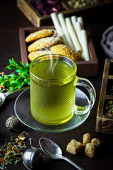 Tea on the old background