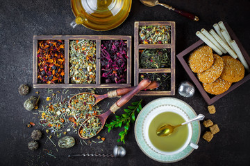 Tea on the old background