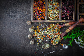 Tea on the old background