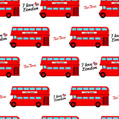 Abstract seamless london pattern for girls or boys. Creative vector background with bus, england, london. Funny pattern for textile and fabric. Fashion england style. Colorful bright picture