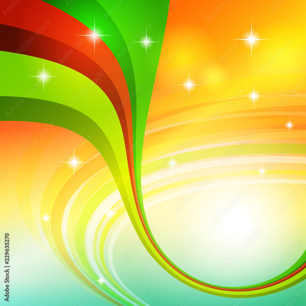Poster Abstract background with bright color curved line. Vector
