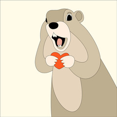  cartoon squirrel  vector illustration flat style front 