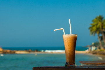 a glass of fresh tropical Fruit juice