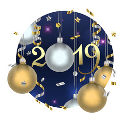 New year 2019 greeting corporate cards in vector. Banner celebration.