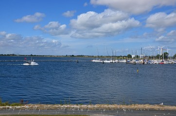 Fototapeta na wymiar Bootshafen in Burgstaaken auf der Insel Fehmarn in der Ostsee