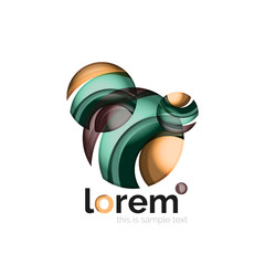 Abstract geometric logo created with overlapping smooth shapes