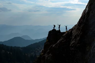 Foto auf Acrylglas Bergsteigen target success, peak passion and discovery excitement