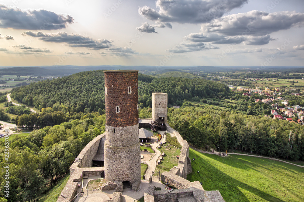 Poster checiny royal castle near kielce - poland