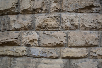 Brick wall background, horizontal wide brick wall.