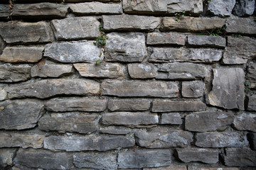 Brick wall background, horizontal wide brick wall.