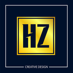 Initial Letter HZ Logo Template Design