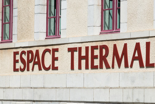 Spa sign on building