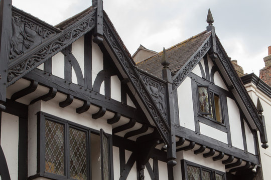 Typische Fachwerkh&auml;user in York, England