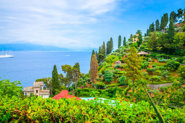 Fototapeta na wymiar Beautiful landscape in Portofino, Liguria, Italy