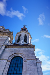 Fototapeta na wymiar Stone Church Steeple in Quebec City