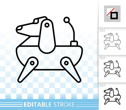 Robot Dog simple black line vector icon