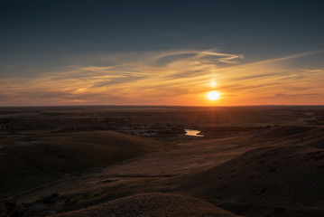 Fototapeta na wymiar Milk River Valley at Sunset