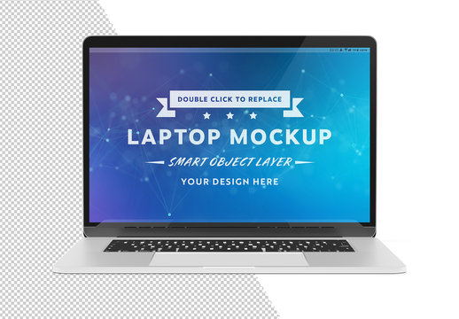 Laptop Isolated on White Mockup 