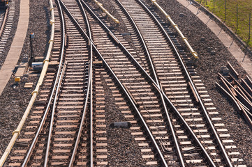 Fototapeta premium Tory kolejowe, przełączniki, tory