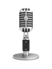3D Rendering vintage studio microphone isolated on white background
