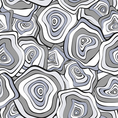 Obraz premium Vector Distorted Rounds. Abstract Seamless Pattern in Hipster Style. Hand Drawn Background with Wavy Circles. Psychedelic Flowing Abstraction. Seamless Wave Pattern for Fabric, Textile, Paper, Cloth.