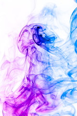 Colored smoke on white background