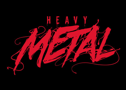 Heavy Metal Lettering Logo. Vector illustration for your card, t-shirt print design