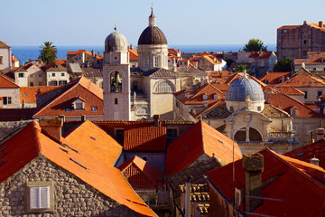 Obraz premium view of the city roof tops