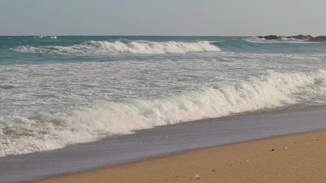 Slow motion footage from a spanish beach