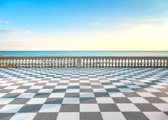 Mascagni Terrazza terrace at sunset. Livorno Tuscany Italy