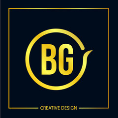 Initial Letter BG Logo Template Design