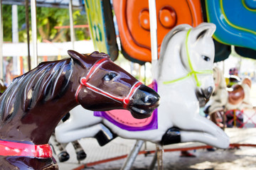 Fototapeta na wymiar Horses on a carousel 