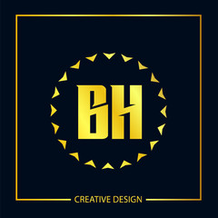 Initial Letter BH Logo Template Design
