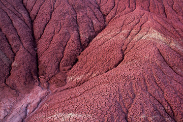 Details of the vibrant rocks alongside the Painted Cove Trail at the Painted Hills in John Day Fossil Bed National Monument, Oregon.