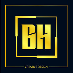 Initial Letter BH Logo Template Design