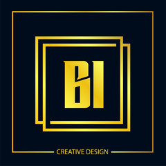 Initial Letter BI Logo Template Design
