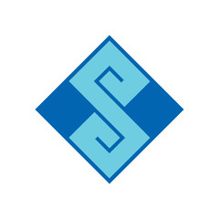 letter s square geometric logo vector