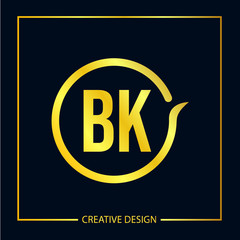 Initial Letter BK Logo Template Design