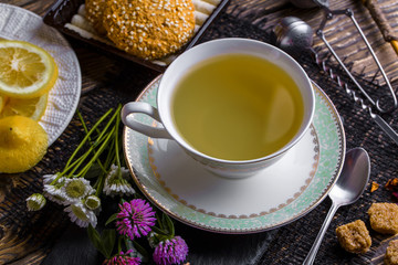 Tea on the old background